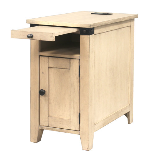 Gracie Oaks Ashworth Tray Top End Table with Storage and BuiltIn